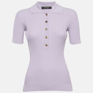 Versace Purple Rib Knit Top S